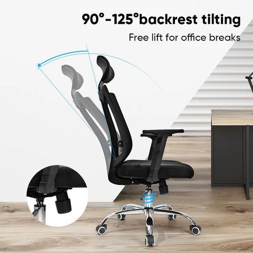 cumpără Fotoliu de birou Deli DLE4512, plasă și tapițerie, negru în Chișinău 