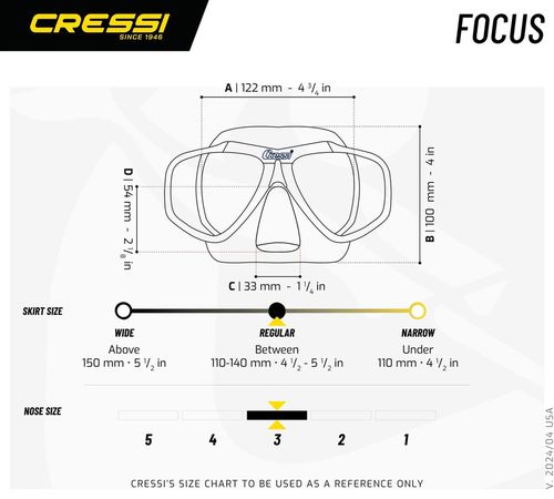cumpără Accesoriu pentru înot Cressi-Sub Masca inot FOCUS MASK sil clear/frame black (DS241060) în Chișinău 