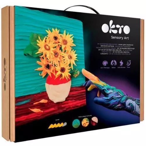cumpără Set de creație Okto 10008 Tablou 3D cu plastilină ușoară 30x40сm, Floarea-soarelui în Chișinău 