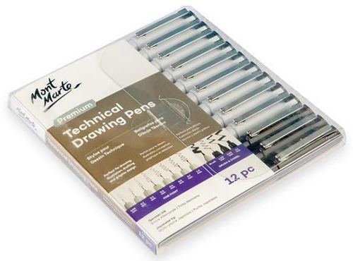 cumpără Set de creație Mont Marte MMPM0070 Set linere grafice, 12 buc, 0.05-3.5mm în Chișinău 