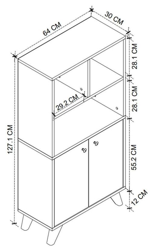 cumpără Etajeră Nex Home Smyrna, 64x30x127 cm, Stejar/Alb (15-25-14) în Chișinău 