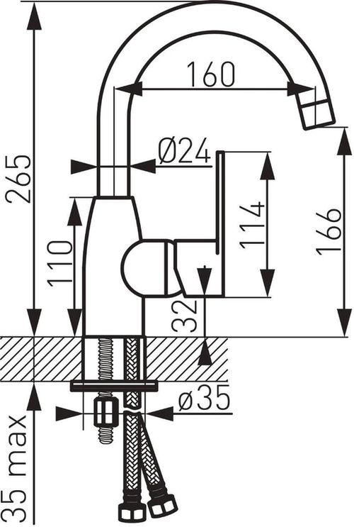 купить Смеситель кухонный Ferro ALGEO BAG2ABL в Кишинёве 