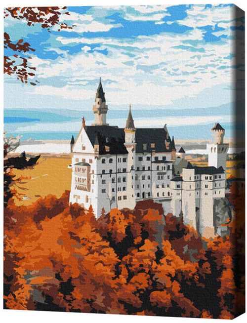 cumpără Tablou pe numere BrushMe BS52617 40x50 сm (în cutie) Vedere de toamnă din Neuschwanstein în Chișinău 