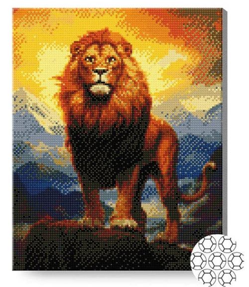 купить Картина по номерам Art Gallery GA87318 Mozaic cu diamante 40x50cm Leul regal в Кишинёве 