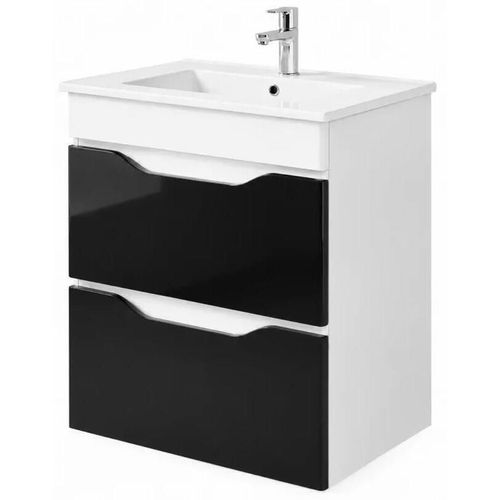 купить Шкаф под умывальник Mashtab 11436 Print cu 2 sertare 60cm Alb-Negru в Кишинёве 
