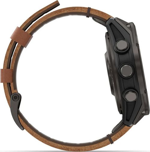 купить Смарт часы Garmin fenix® 8 Pro – 47 mm, AMOLED, Sapphire, Carbon grey DLC titanium with Chestnut leather band в Кишинёве 