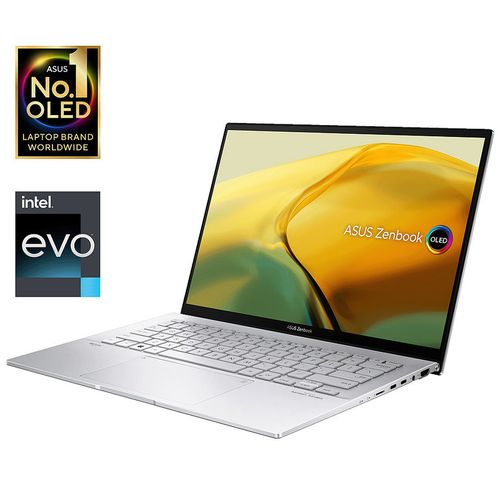 купить Ноутбук 14 ASUS ZenBook 14 UX3402VA Silver, Intel Core i5-1340P 1.9-4.6Ghz/16GB DDR5/SSD 512GB PCIE G4/Intel Iris Xe Graphics/WiFi 6E 802.11ax/BT5.3/HDMI/FHD camera/Illum. Keyb./Number Pad/14 IPS LED-backlit 400nits WQXGA (2560x1600)/No OS UX3402VA-KP321 в Кишинёве 