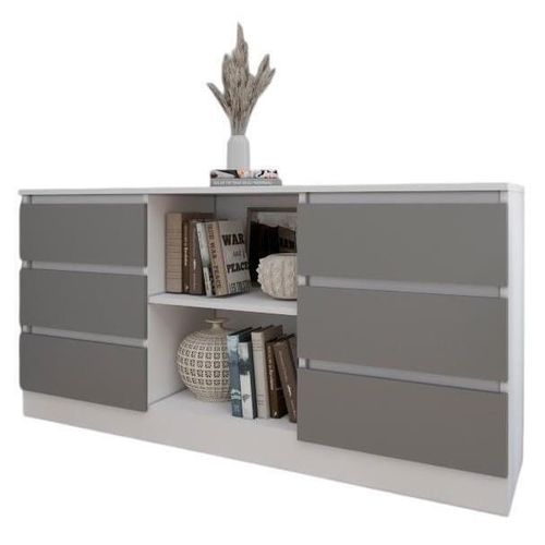 cumpără Comodă Smartex (16133) Т3 120cm Alb+Grafit în Chișinău 