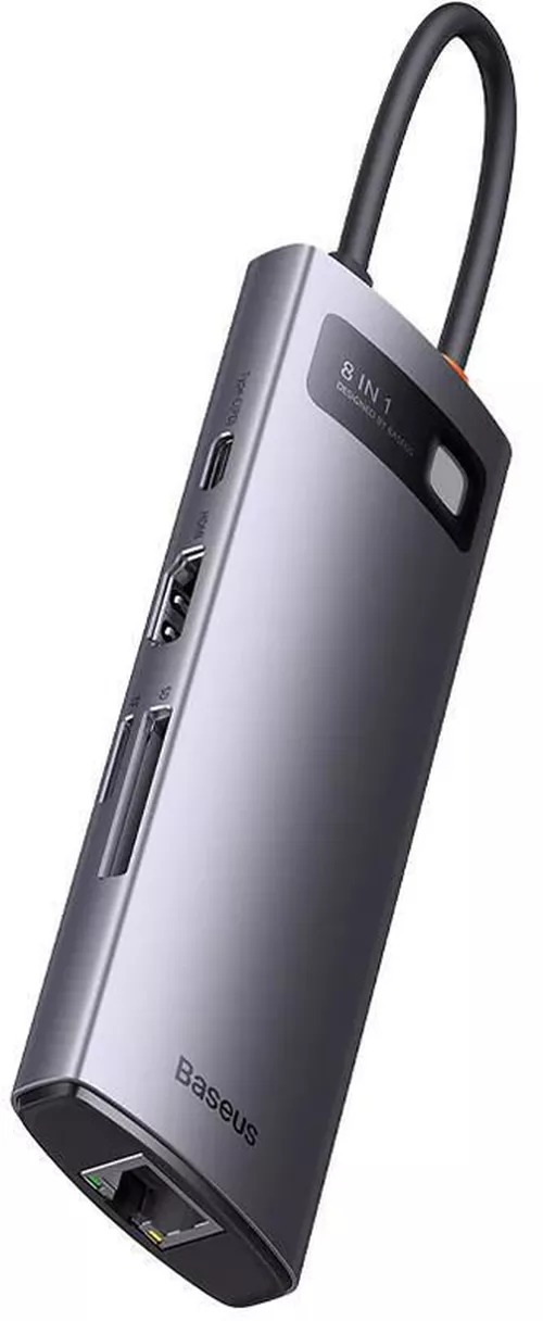 купить Переходник для IT Baseus WKWG080113 8in1 Type-C, Metal Gleam Series, Space Gray в Кишинёве 