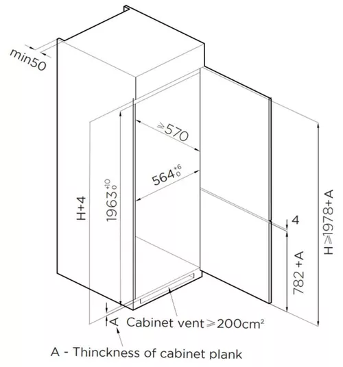 купить Встраиваемый холодильник Midea MDRE411FGE01 в Кишинёве 