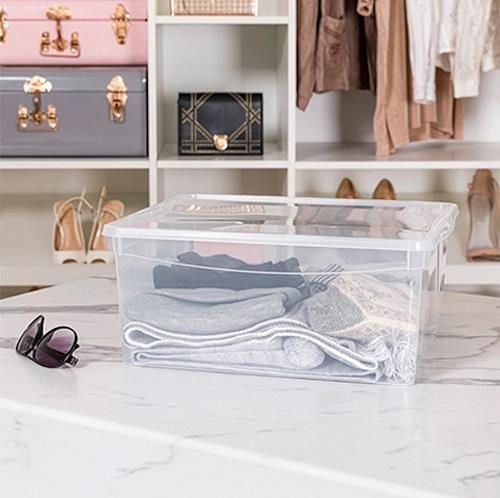 купить Короб для хранения Promstore 53368 cu capac Econova Cristal 18l, 40x33.5x17cm, transparent в Кишинёве 