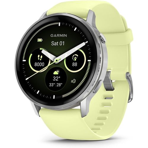 купить Фитнес-трекер Garmin Venu 4 - 45 mm, Silver bezel with Citron silicone band в Кишинёве 