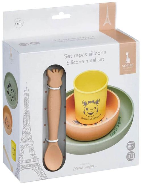 купить Посуда для кормления Sophie la Girafe 010001 Set de masa din silicon 4 piese в Кишинёве 