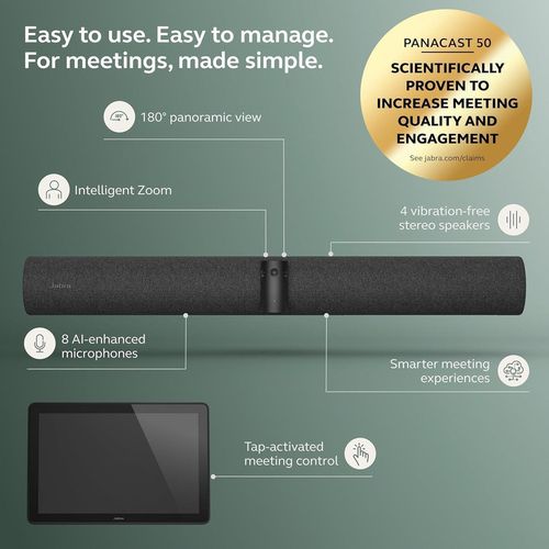 cumpără Cameră web Jabra 8501-231 PanaCast 50 Video Bar System, MS VB & TC, EMEA Charger-C în Chișinău 