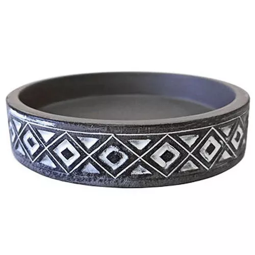 купить Мыльница Tendance 46258 Орнамент D10x2cm серая в Кишинёве 