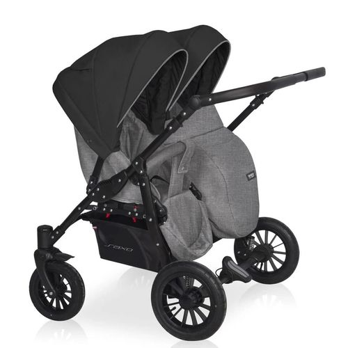 купить Детская коляска Riko Carucior pentru gemeni 2in1 Basic Saxo 04 Onyx в Кишинёве 