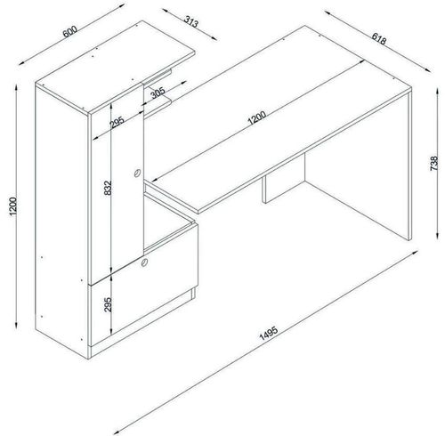купить Офисный стол Trendy Domingos, alb, nuc 149x120x61cm в Кишинёве 