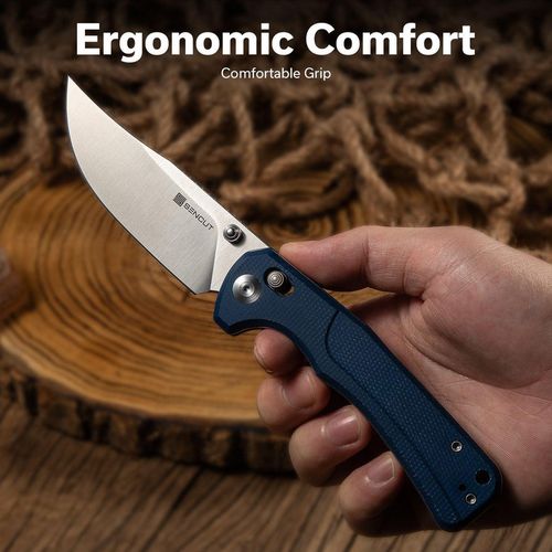 купить Нож походный Sencut S25001A-2 Slybolt, mâner Canvas Micarta albastru, Crossbar Lock в Кишинёве 