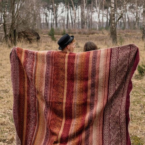 cumpără Textile de casă Ibena 3165/420 Jacquard Decke Elbasan Dark red în Chișinău 