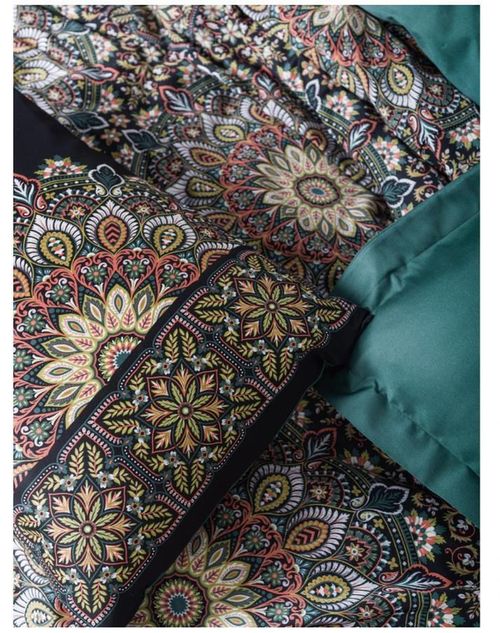 cumpără Lenjerie de pat Cotton Box Ornate Petrol Satin (2 persoane Euro) în Chișinău 