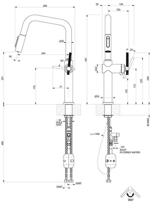 купить Смеситель кухонный Gessi 60852-031 Habito Chrome в Кишинёве 