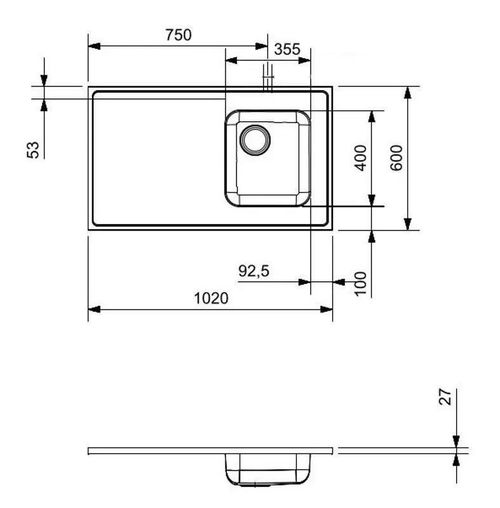 cumpără Chiuvetă bucătărie Reginox R37096 1020x600mm în Chișinău 