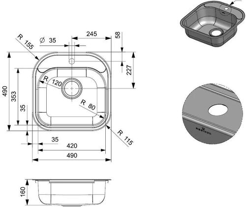 купить Мойка кухонная Reginox R23563 Boston KG-CC в Кишинёве 