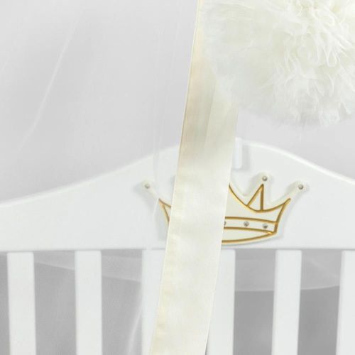 купить Кроватка PernaMea Baldachin Premium Pompom cu manjeta Ivory (PM.101301/5) в Кишинёве 