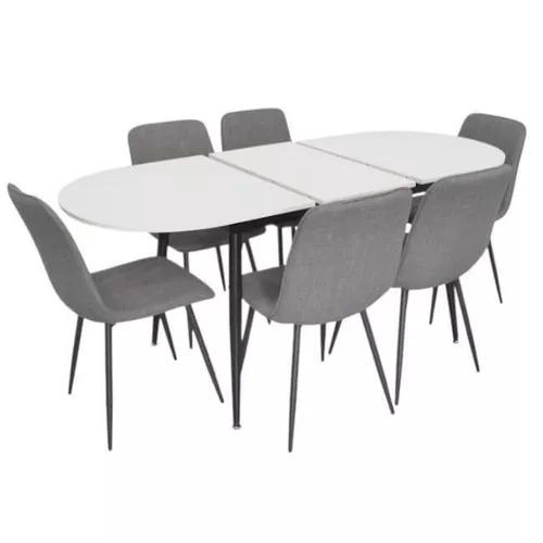 купить Комплект стол и стулья Evelin di Costacurta стол DT-533R B + 6 стульев YTC-078B Bjorn-13 (Grey) в Кишинёве 