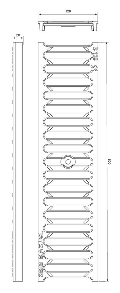 cumpără Trap de duș ZMM Maxpol 16521 Gratar fonta canalizare fara rigola 500x126 mm B125 în Chișinău 