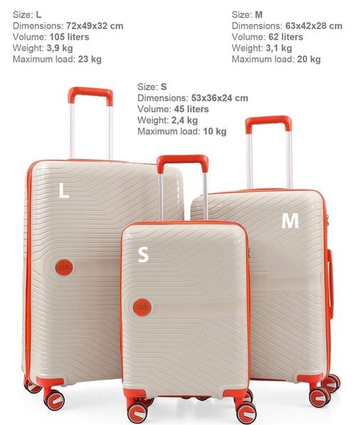 cumpără Valiză CCS 5239 Set White/Orange în Chișinău 