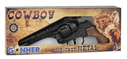 купить Игрушечное оружие Gonher 122/6 Cowboy revolver (12 gloante), negru, 53269 в Кишинёве 