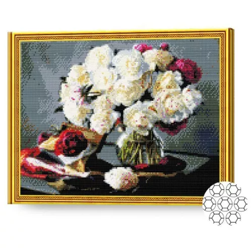 купить Картина по номерам Art Gallery GA70557 Mozaic cu diamante 40x50cm Buchet enorm de bujori в Кишинёве 