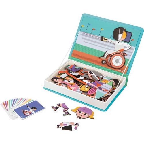 купить Настольная игра Janod J02596 Magnetic book Sports 65pcs в Кишинёве 
