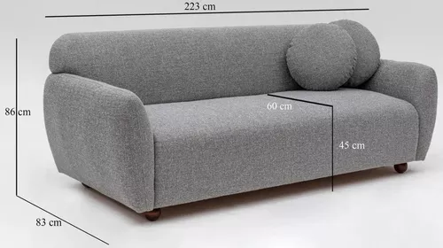 купить Диван Trendy Eddy Gri deschis, 83x86x223cm (3 locuri) в Кишинёве 
