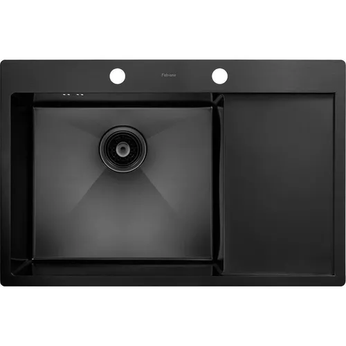 купить Мойка кухонная Fabiano 78x51 Black+baterie+dozator L/R в Кишинёве 
