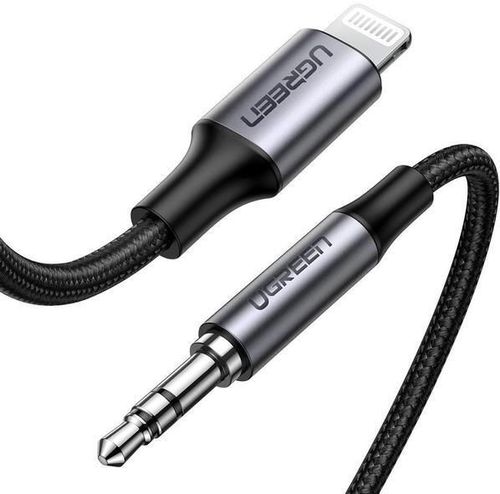 купить Кабель для моб. устройства Ugreen 70509 Cable Audio Lightning to 3.5mm, 1M, MFI, Black в Кишинёве 