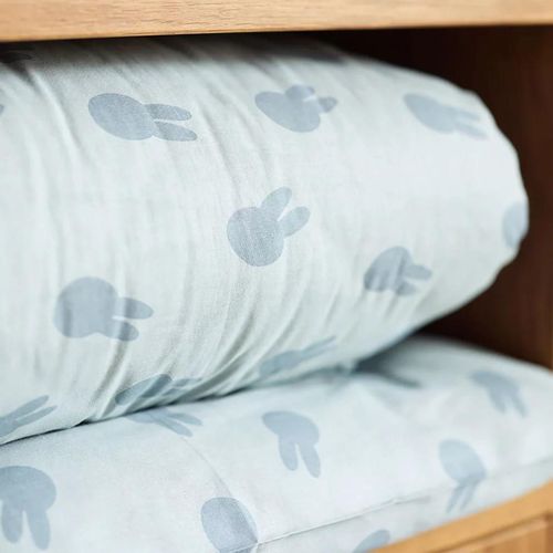 cumpără Lenjerie de pat pentru copii Jollein 003-005-68053 Set Huse de plapuma si perna Miffy Shadow Sea Green, 100x140 cm în Chișinău 