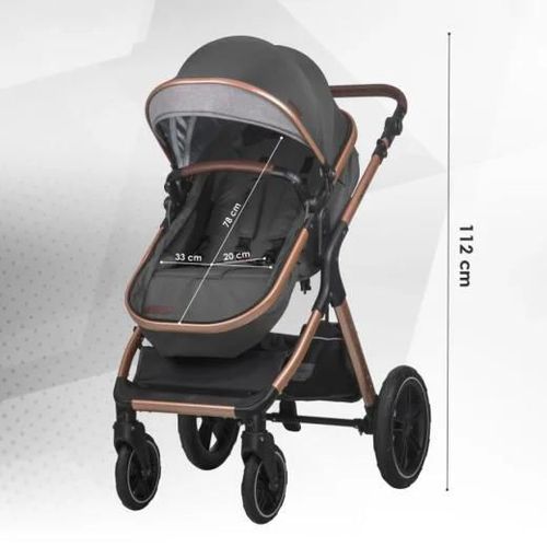 cumpără Сărucior pentru copii Coccolle Melora Diamond Black, 3in1 cu landou transformabil în Chișinău 