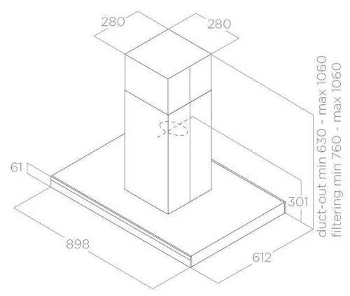 купить Вытяжка Elica ADELE IS BL MAT/A/90 X 60 в Кишинёве 