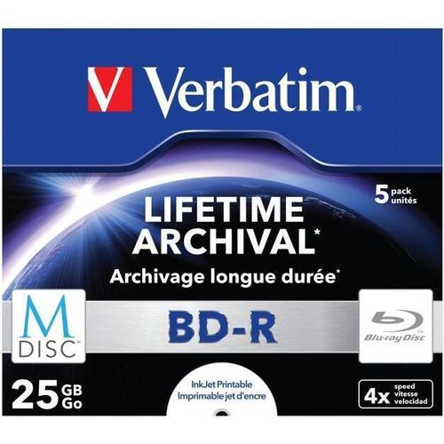 купить Диск оптический Verbatim VER_43823 M-Disk BD-R Lifetime Archival 25GB 4X, 5 Pack Jewel Case в Кишинёве 
