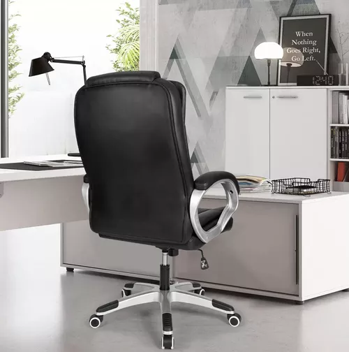 cumpără Fotoliu de birou Deli 4524 эко кожа, черное în Chișinău 