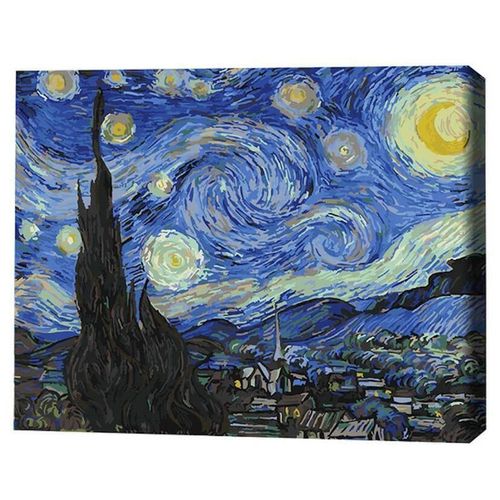 купить Картина по номерам BrushMe PGX4756FC 40x50 сm (fără cutie) Noaptea cu stele в Кишинёве 
