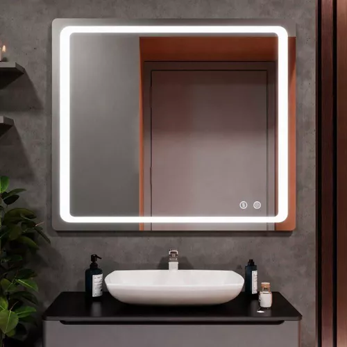 купить Зеркало для ванной Bayro Omega 800x800 LED touch c подогревом в Кишинёве 