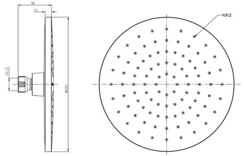 купить Верхний душ Creavit SH330S Matt Black в Кишинёве 