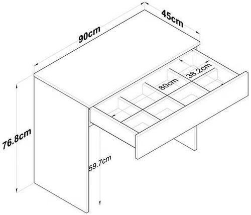 cumpără Măsuţa de toaletă Trendy BJ104-2342, 90x76x45cm (masa de machiaj) (GTR001469) în Chișinău 