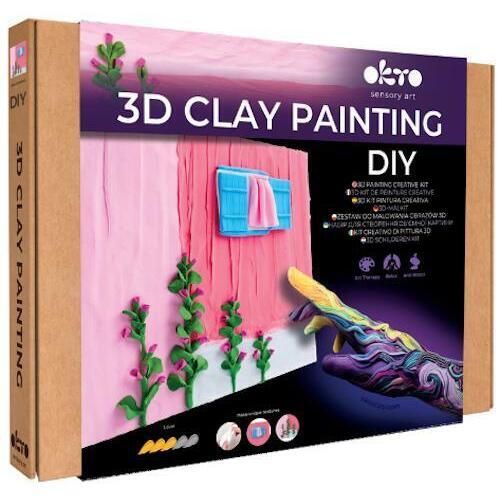 купить Набор для творчества Okto 10062 Tablou 3D cu plastilină aerată Air Clay 30x30сm: Dimineață Roz в Кишинёве 