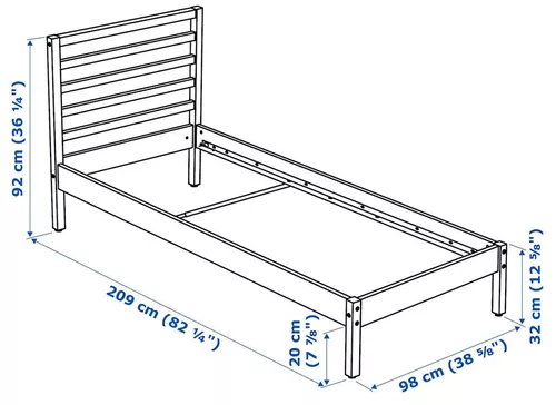 купить Кровать Ikea Tarva Luroy 90x200 (Pin) в Кишинёве 