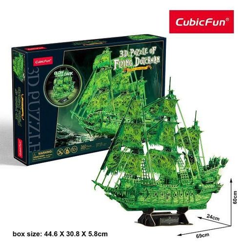 купить Конструктор Cubik Fun T4041h 3D puzzle Corabie de pirați Olandezul zburător, strălucește în întuneric, 360 elemente в Кишинёве 