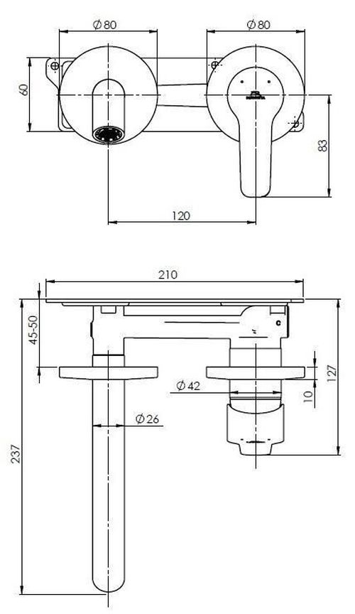 купить Смеситель для умывальника Rubineta Torino-1F BK в Кишинёве 